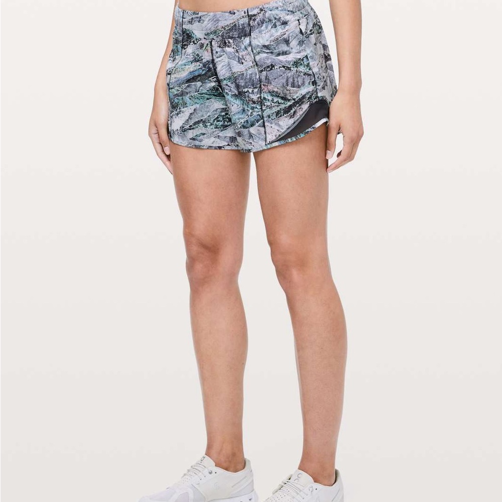 lululemon athletica Mountain Print Athletic Shorts in Green and Gray - Picture 4 of 8